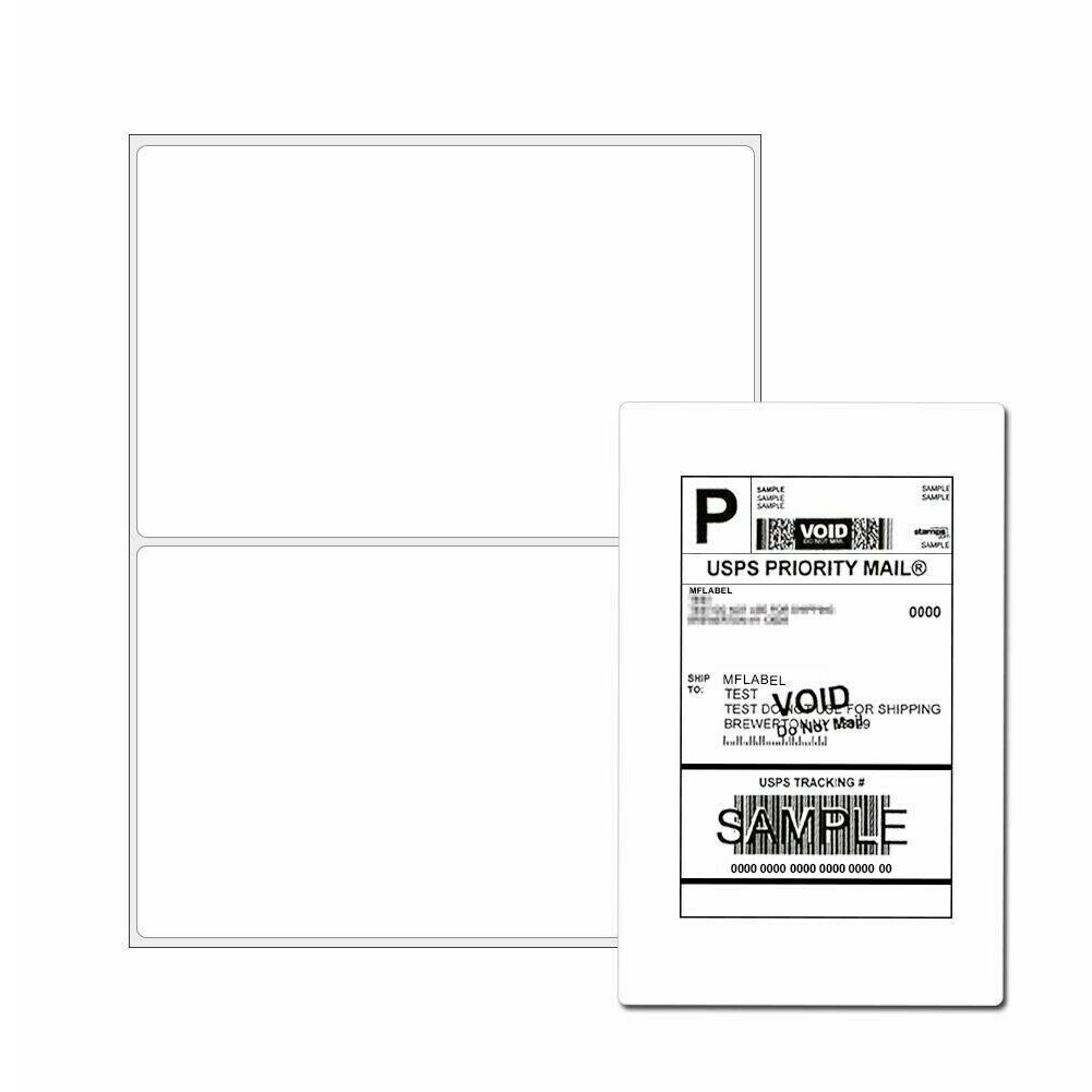 200 Round Corner 8.5×5.5 Shipping Labels Half Sheet Self Adhesive Paper