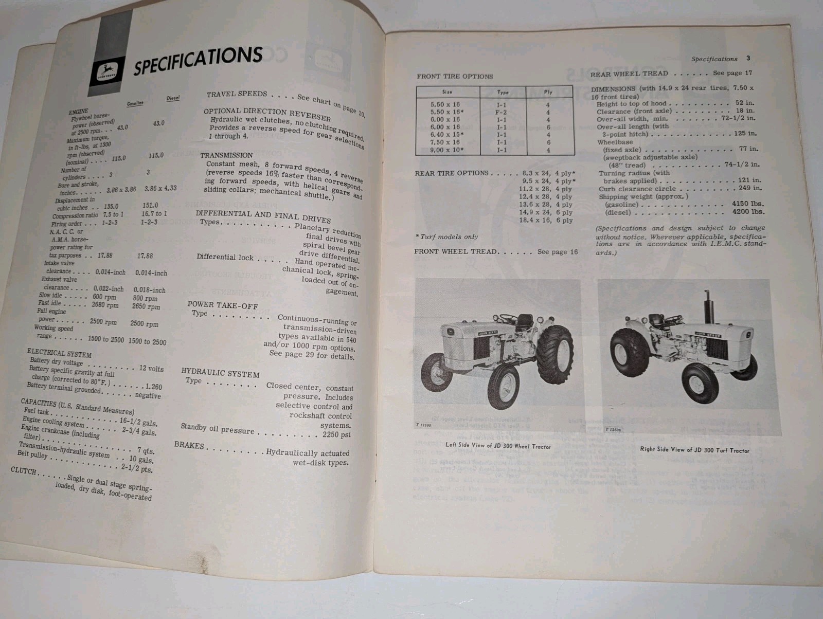 John Deere JD 300 Tractors Operator’s Manual #OM-T24467