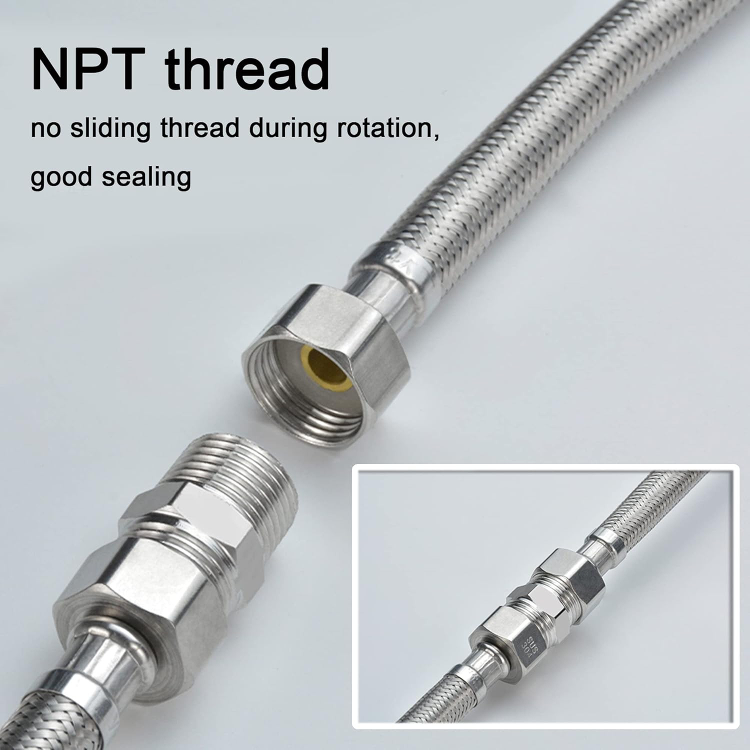 4PCS Hex Nipple 1″ X 1″ Male Pipe Fittings, 304 Stainless Steel 1 Inch NPT Male