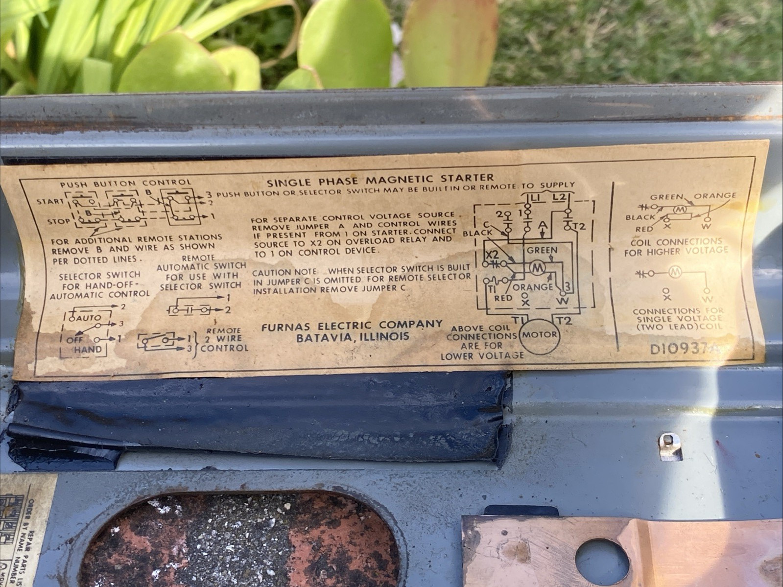 Vintage Motor Furnas Control Electrical Box Furnas YC132
