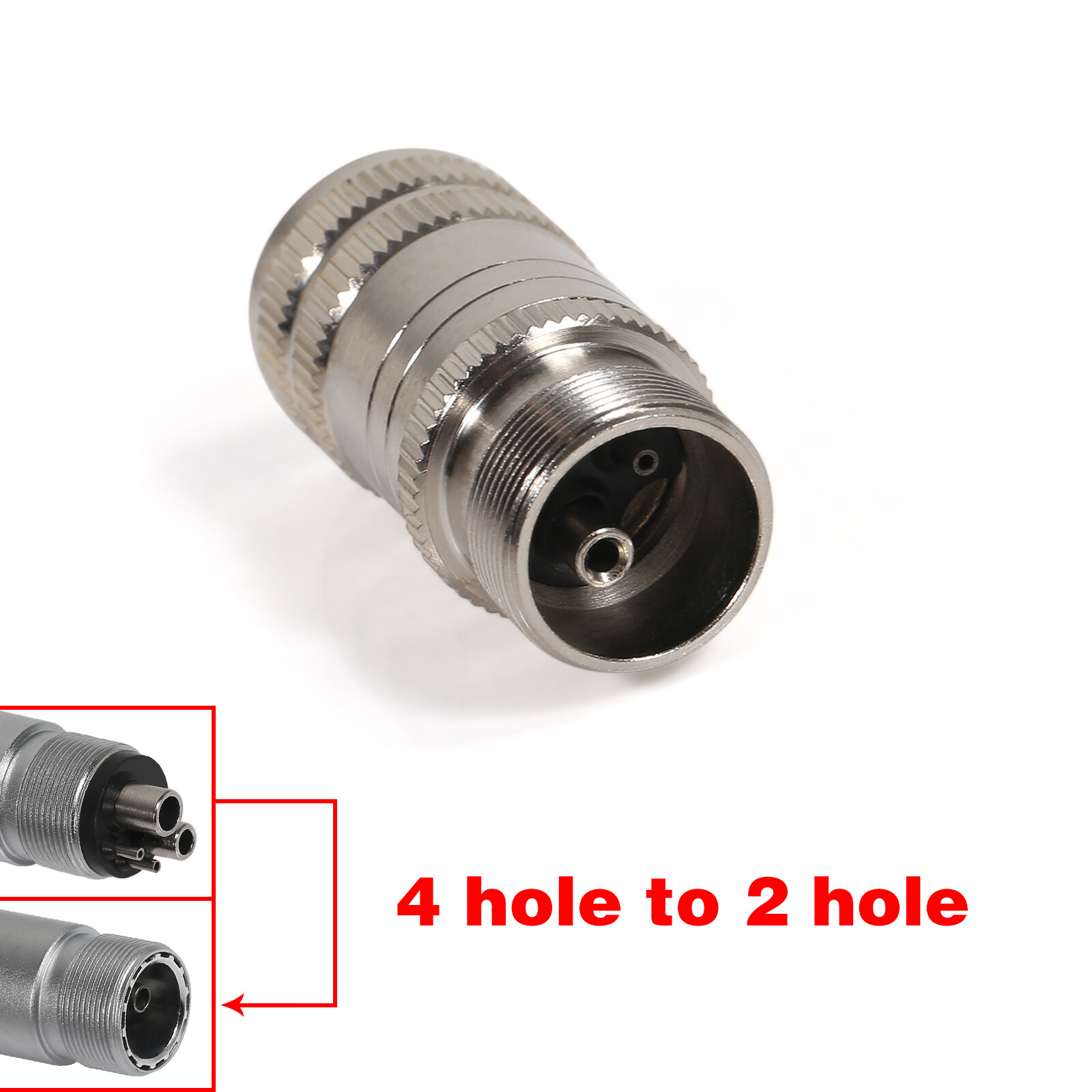Dental High Speed Handpiece Adapter Hole Changer 4-Hole M4 to Borden 2-Hole B2
