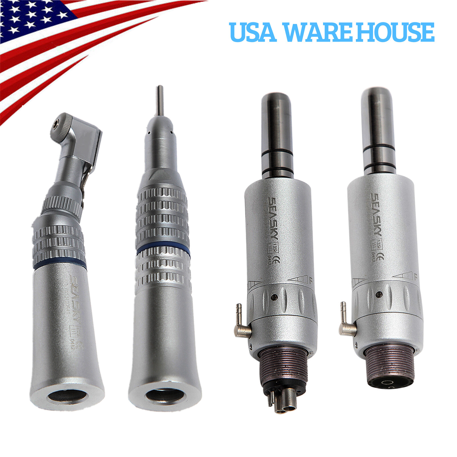 NSK Style Dental Latch/Push Slow Speed Handpiece Contra Angle Air Motor 2/4Holes