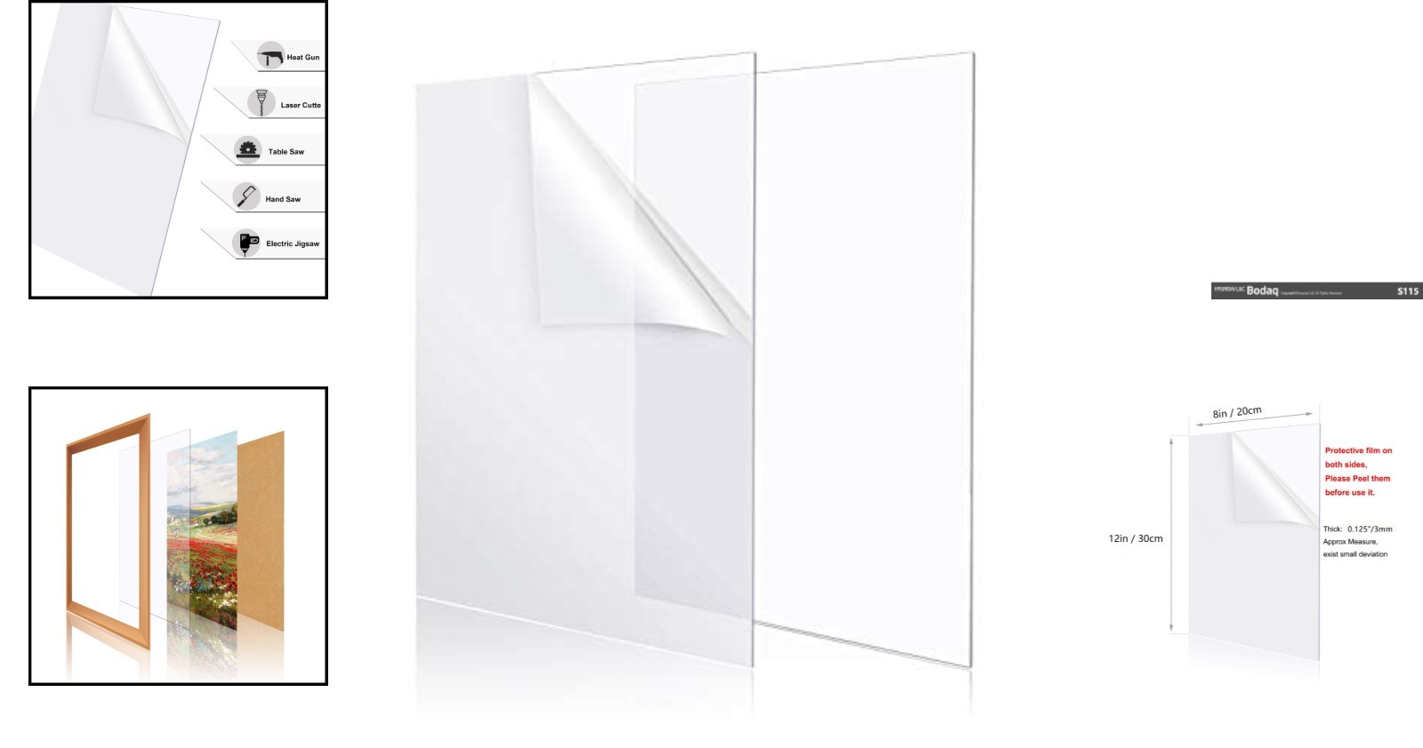High Clarity 8″ x 12″ Plexiglass Sheets – UV & Weather Resistant for Crafts