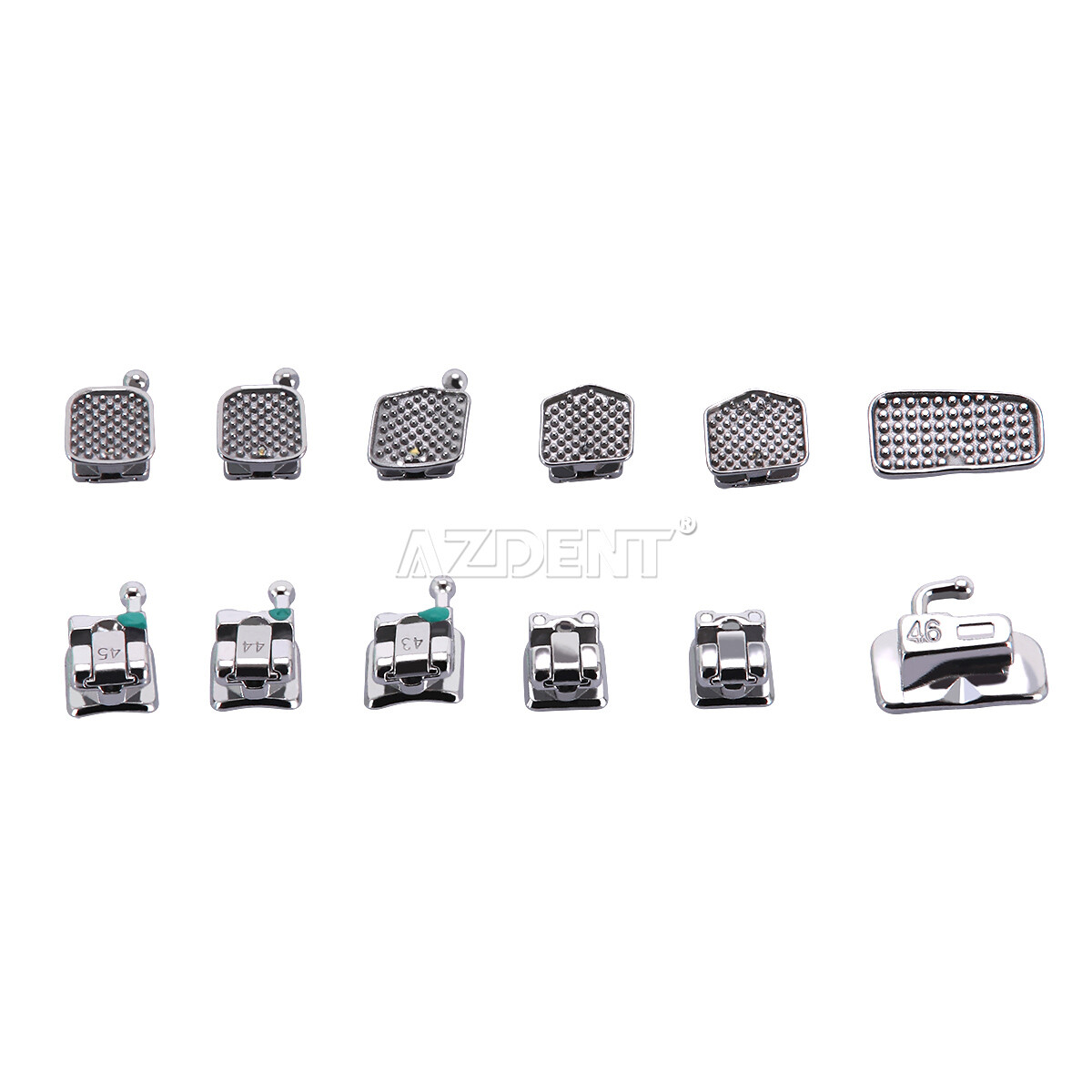 AZDENT Dental Orthodontic MIM Self Ligating Bracket Braces with Buccal Tubes