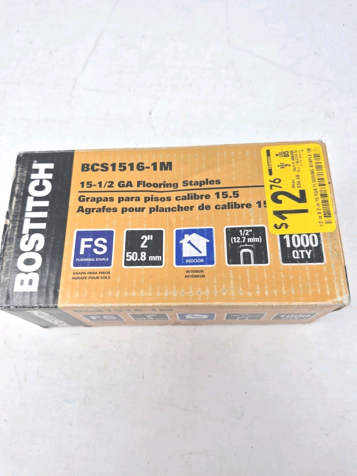 Bostitch Flooring Staples BCS1516-1M 15-1/2 Gauge 2″ – 1 Set Missing