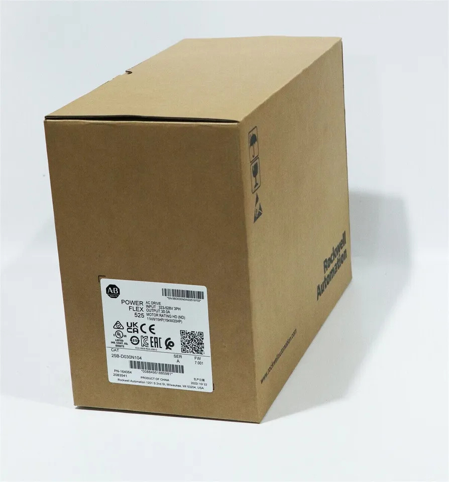 New Sealed Allen-Bradley 25B-D030N104 PowerFlex 525 15kW 20Hp AC Drive 3 Phase