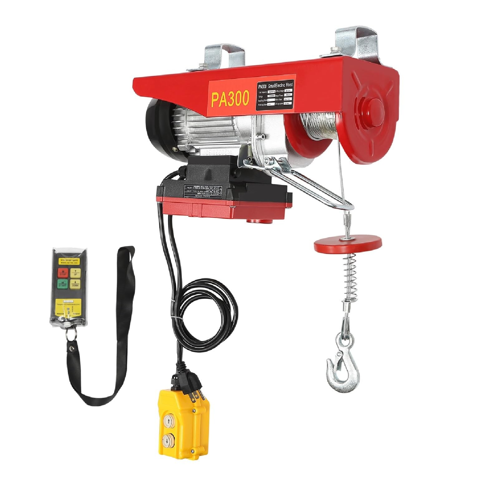 660LBS Electric Hoist with Wireless Controller and Slings 110V 650W 20-39 FT