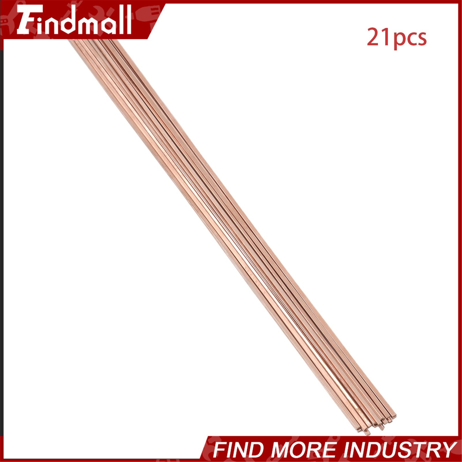 Findmall 21 Rods Brazing Rods 0.050″ x 1/8″ x 14″ Phosphor Copper Solder 0.5 lb