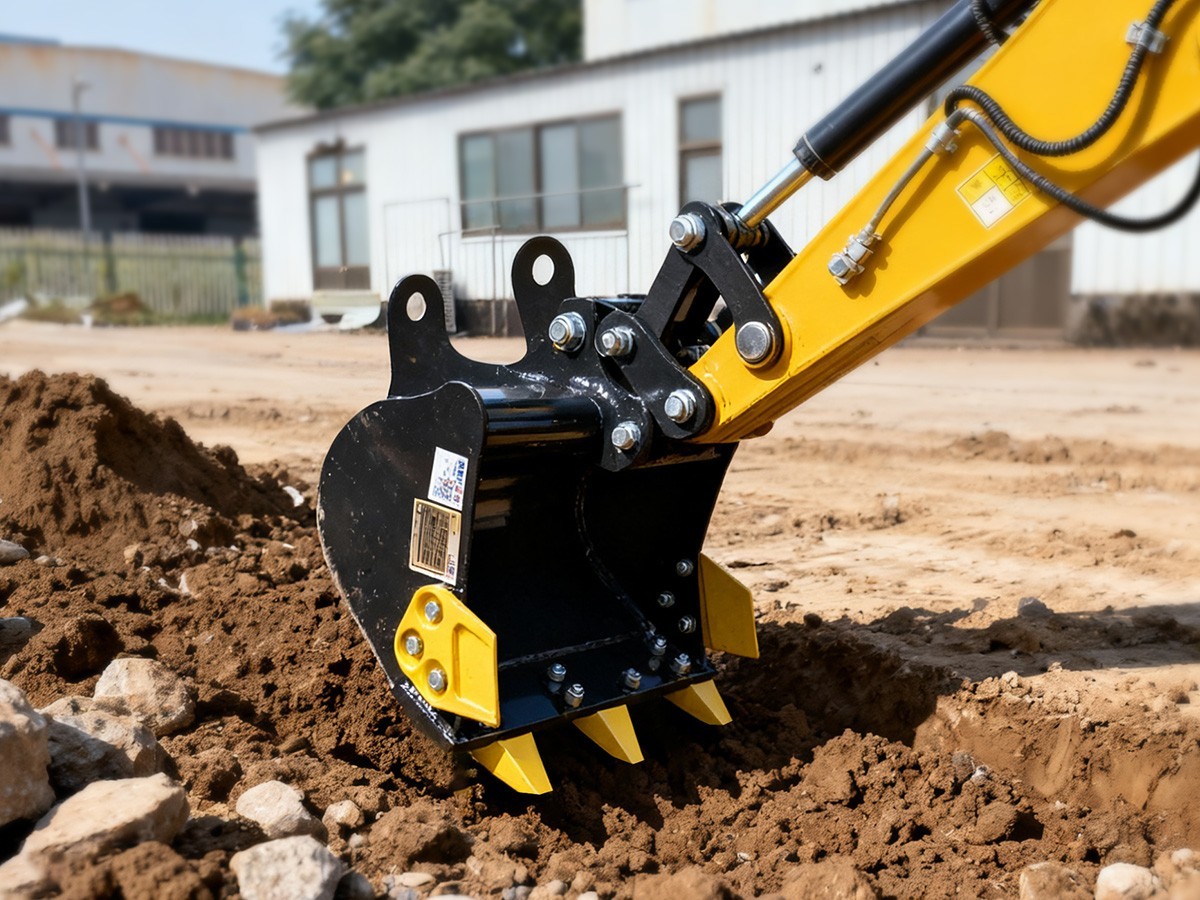 11-in-1 Mini Excavator Attachment Set: From Rakes to Buckets & Quick Coupler
