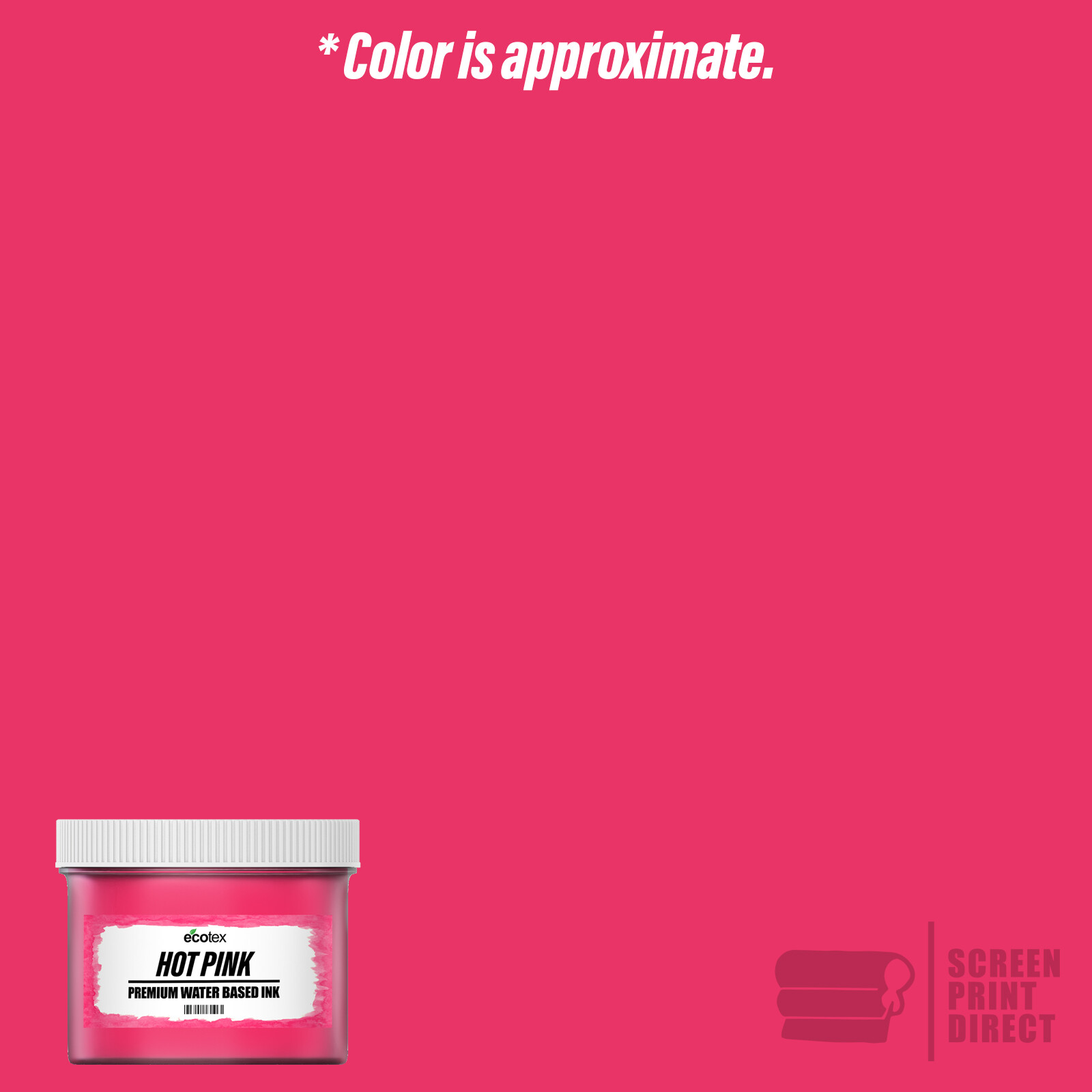 Ecotex® Fluorescent Hot Pink Water Based Inks for Screen Printing Gallon -128oz