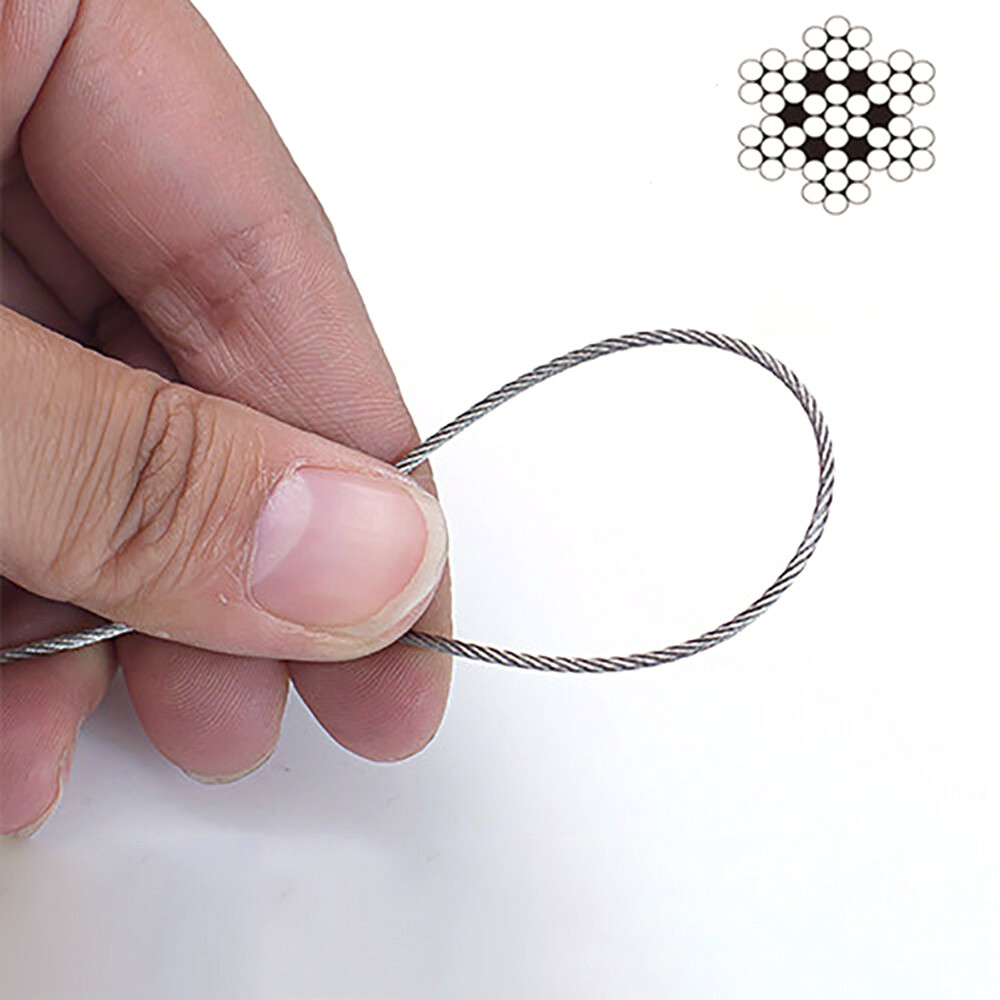7×7 Stainless Steel Wire Rope Cable 0.3mm-4mm Fine Steel Wire Balustrade Cable