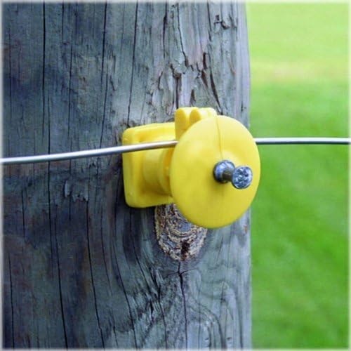 Essential Electric Fence Insulation – 25 Pack Yellow Insulators for Wood Posts