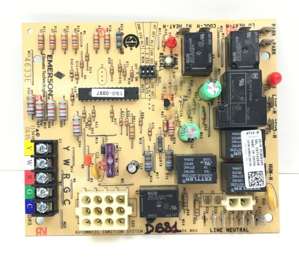 GOODMAN PCB00109 Furnace Control Circuit Board EMERSON 50M56-289 used # D681