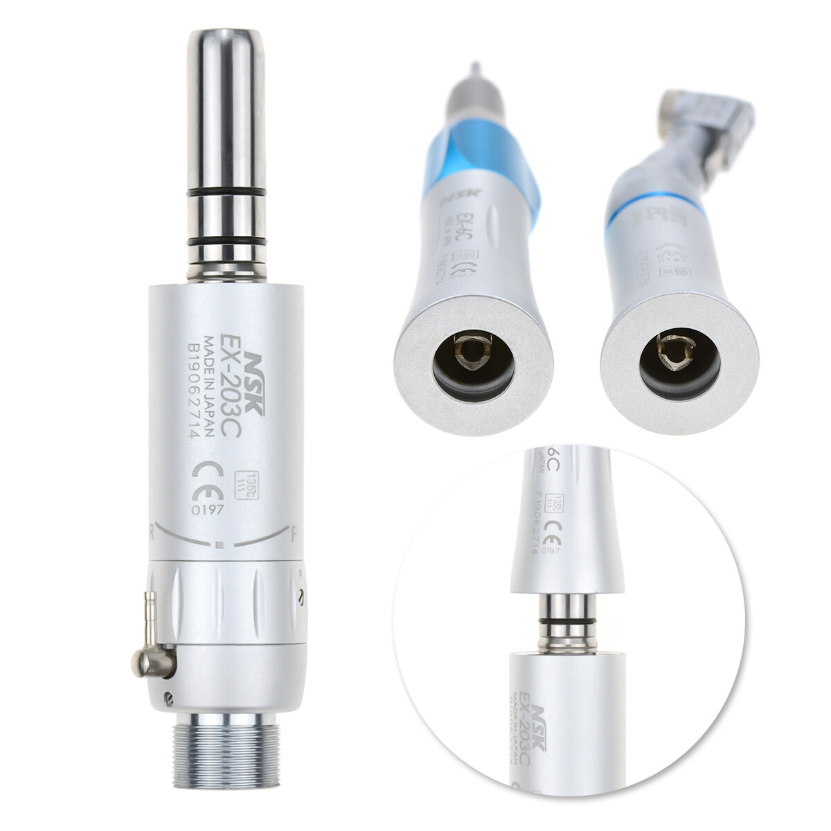 NSK Type Dental PANA MAX High Speed Handpieces Push Button+Low Speed EX203C 4/2H