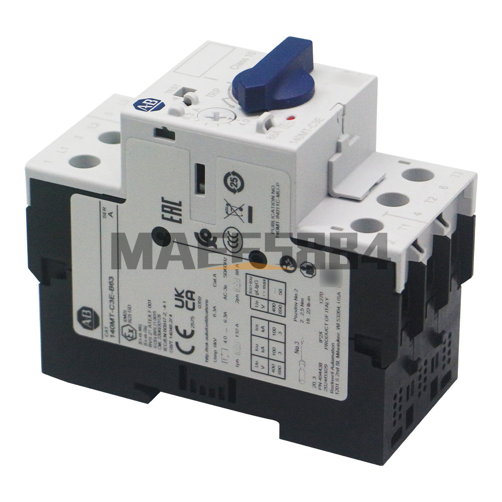 Allen Bradley 140MT-C3E-B63 C Frame, 4 – 6.3A,Motor Protection Circuit Breaker