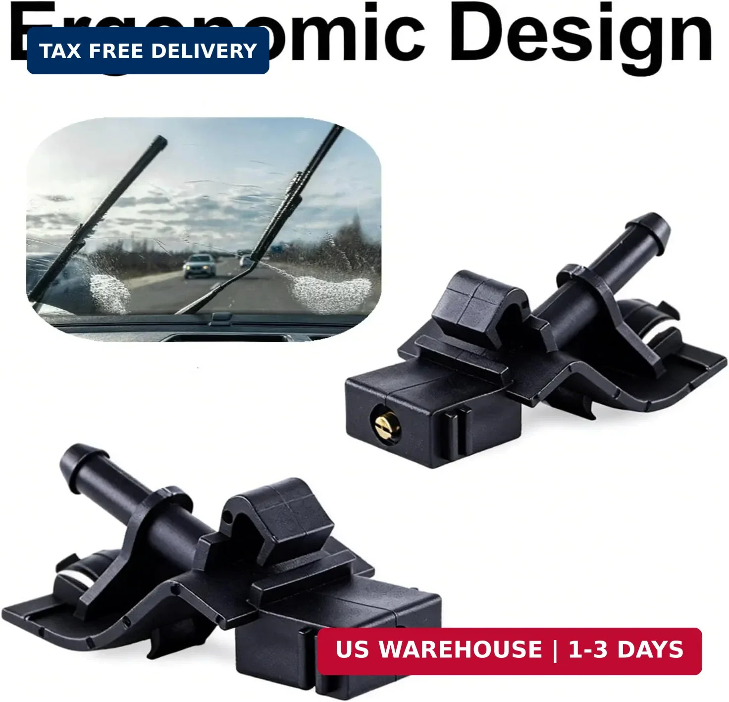 2PCS Adjustable Front Windshield Washer Nozzles Kit – Compatible with Toyota Hig