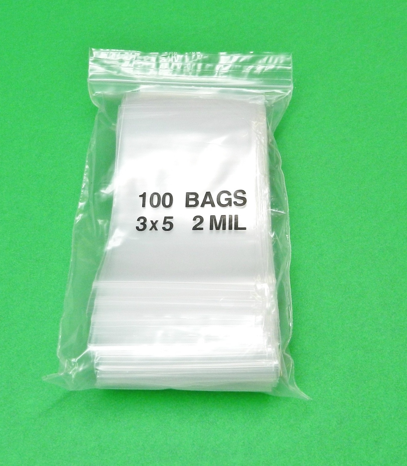 3″ x 5″ Reclosable Bag 100 Clear 2mil Resealable Poly Bags 3×5 2 Mil