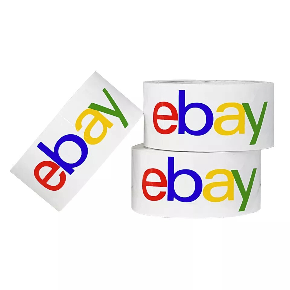 Lot 6 Rolls eBAY Sealing Packaging Tape Color Logo 2″ 75 Yards Carton Shipping