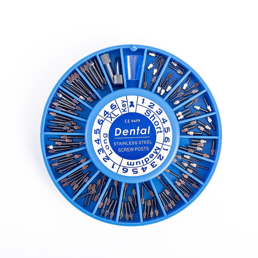 Dental Screw Posts Conical Kits Refills Assorted 24k Gold Plated/Silver 120 Pcs
