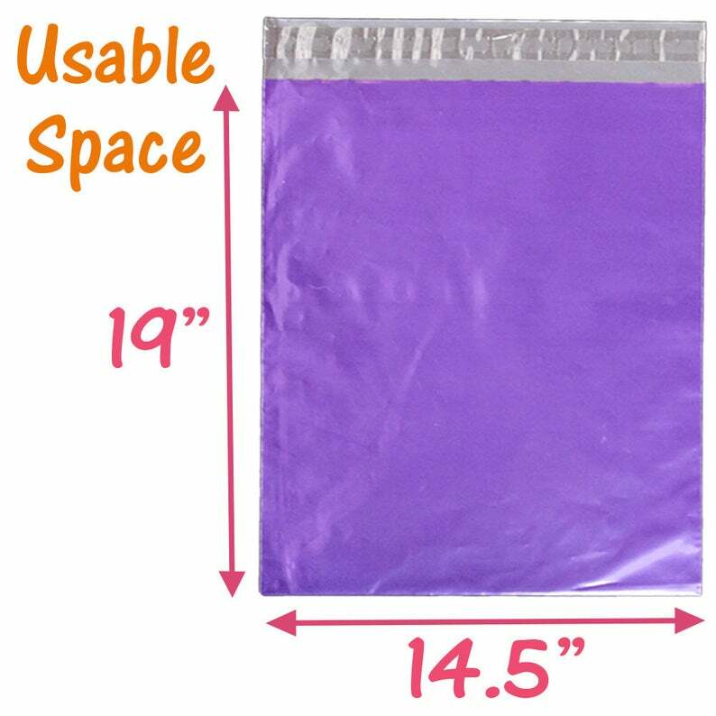14.5×19 Poly Mailers, Hot Pink, Teal, Green, Blue, Yellow, Purple, & Pastel Pink