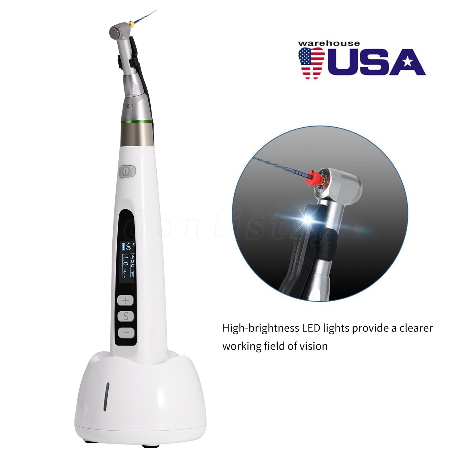 Dental Lab MARATHON Electric Micromotor Polisher+Contra Angle Straight Handpiece