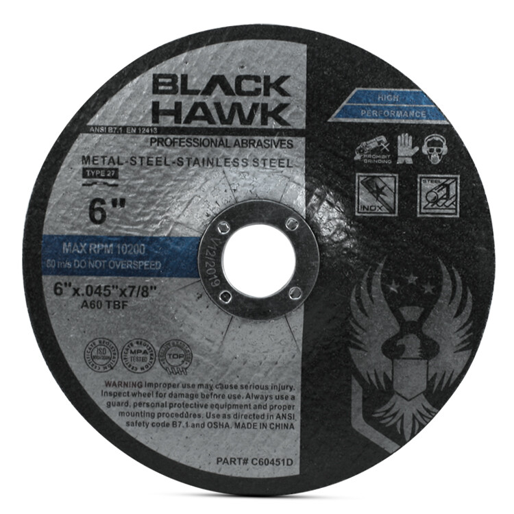 50 Pack – 6″ x .045″ x 7/8″ Depressed Center Cut-Off Wheel T27 Cutting Discs