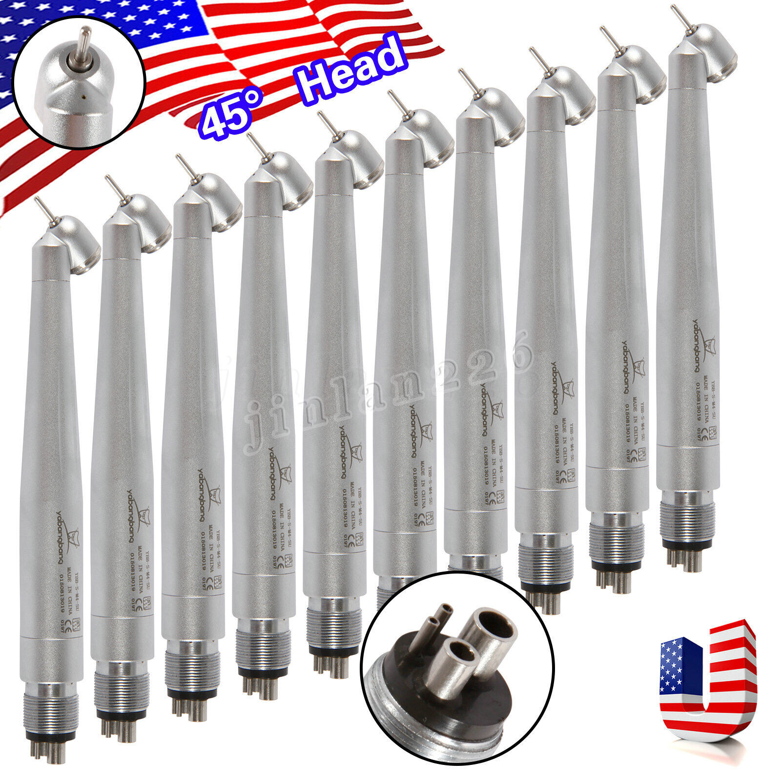 Yabang Dental 45 Degree Surgical High Speed Handpiece Push Button 4Hole 1-10 pcs