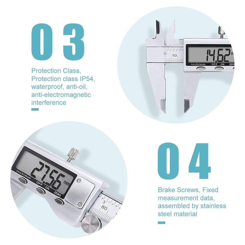 6″ 150mm Digital Caliper Micrometer LCD Gauge Vernier Electronic Measuring Tool