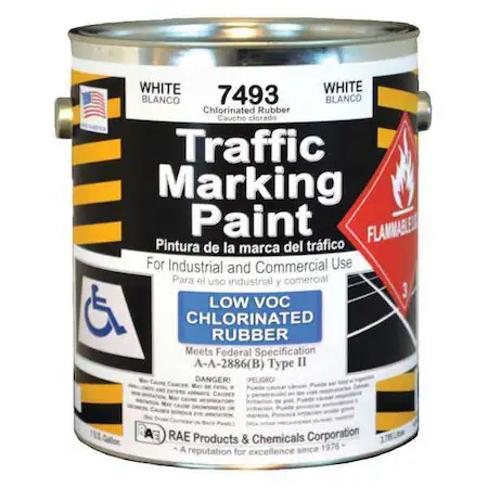 Rae 7493-01 Traffic Zone Marking Paint, 1 Gal., White, Chlorinated Solvent