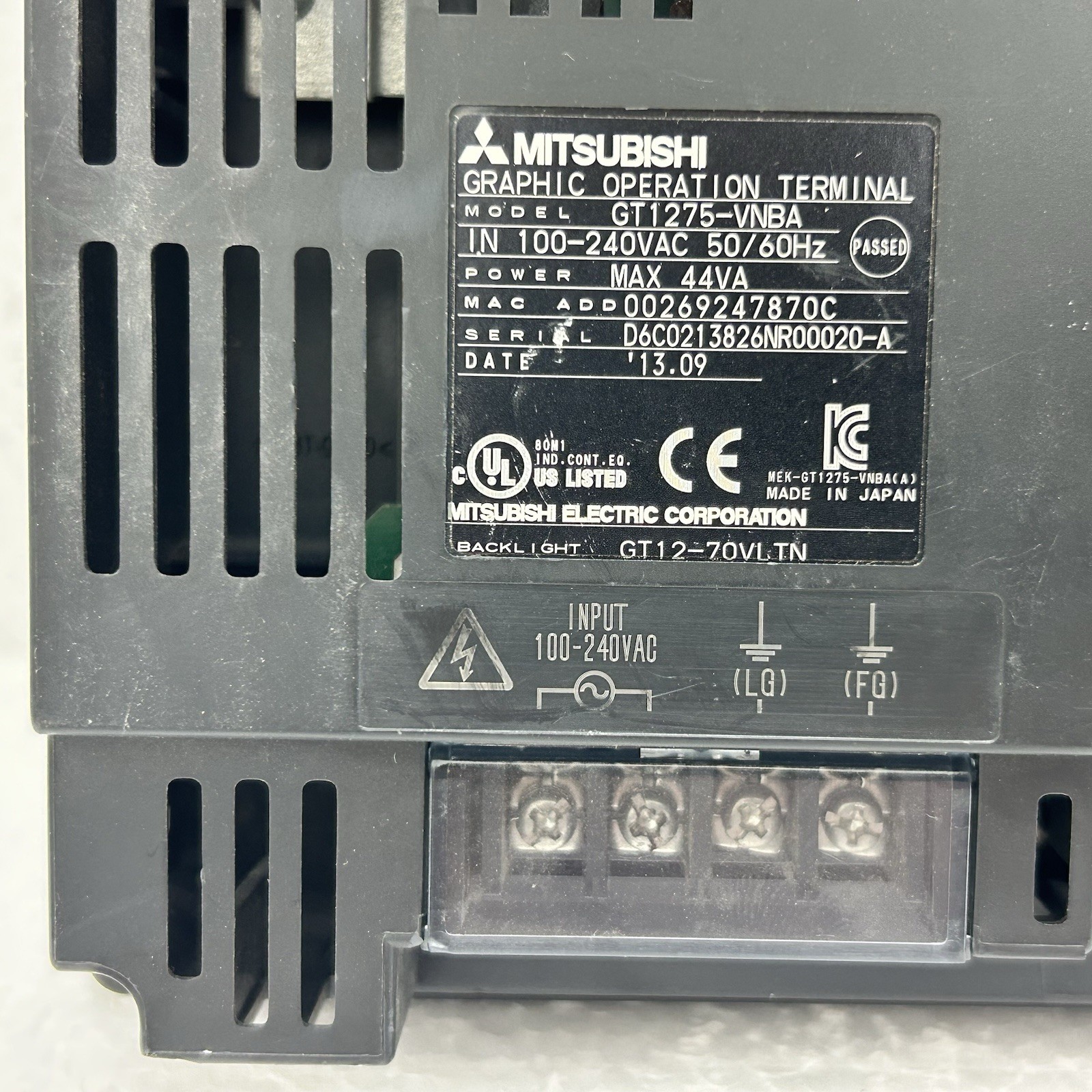 Mitsubishi GT1275-VNBA GOT1000 Graphic Operation Terminal
