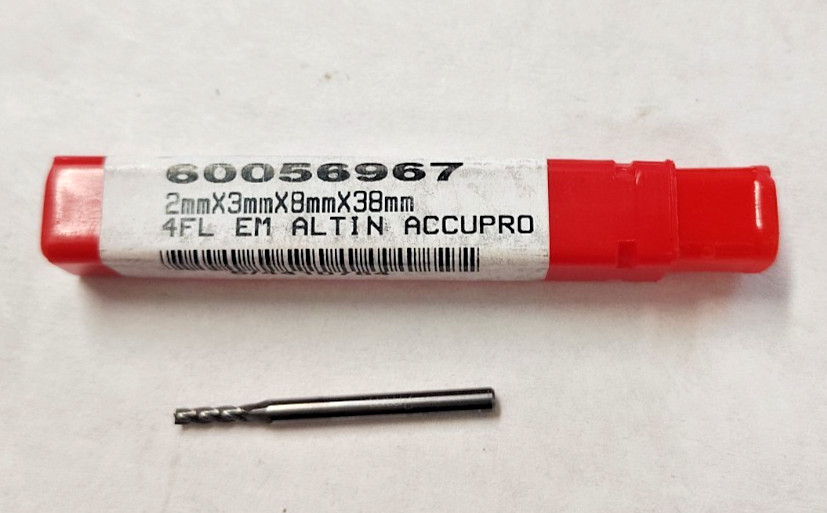 Accupro 2MM x 3MM x 8MM x 38MM 4 FL Carbide End Mill Altin