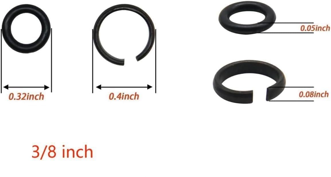 20 Sets of 3/8″ Impact Wrench Socket Retainer Rings with O-Ring,Impact Black