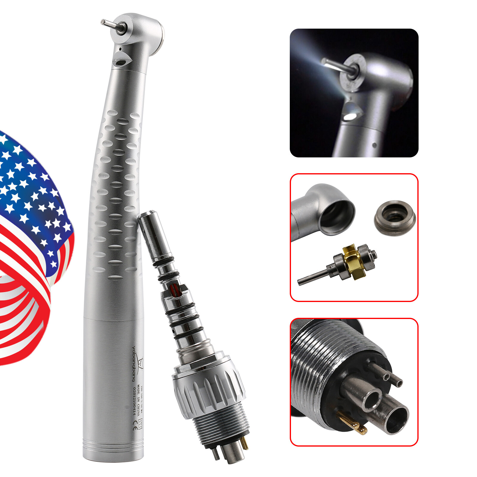 Dental High Speed Handpiece Turbine LED & No-LED with Quick Coupler 4/6 Hole po