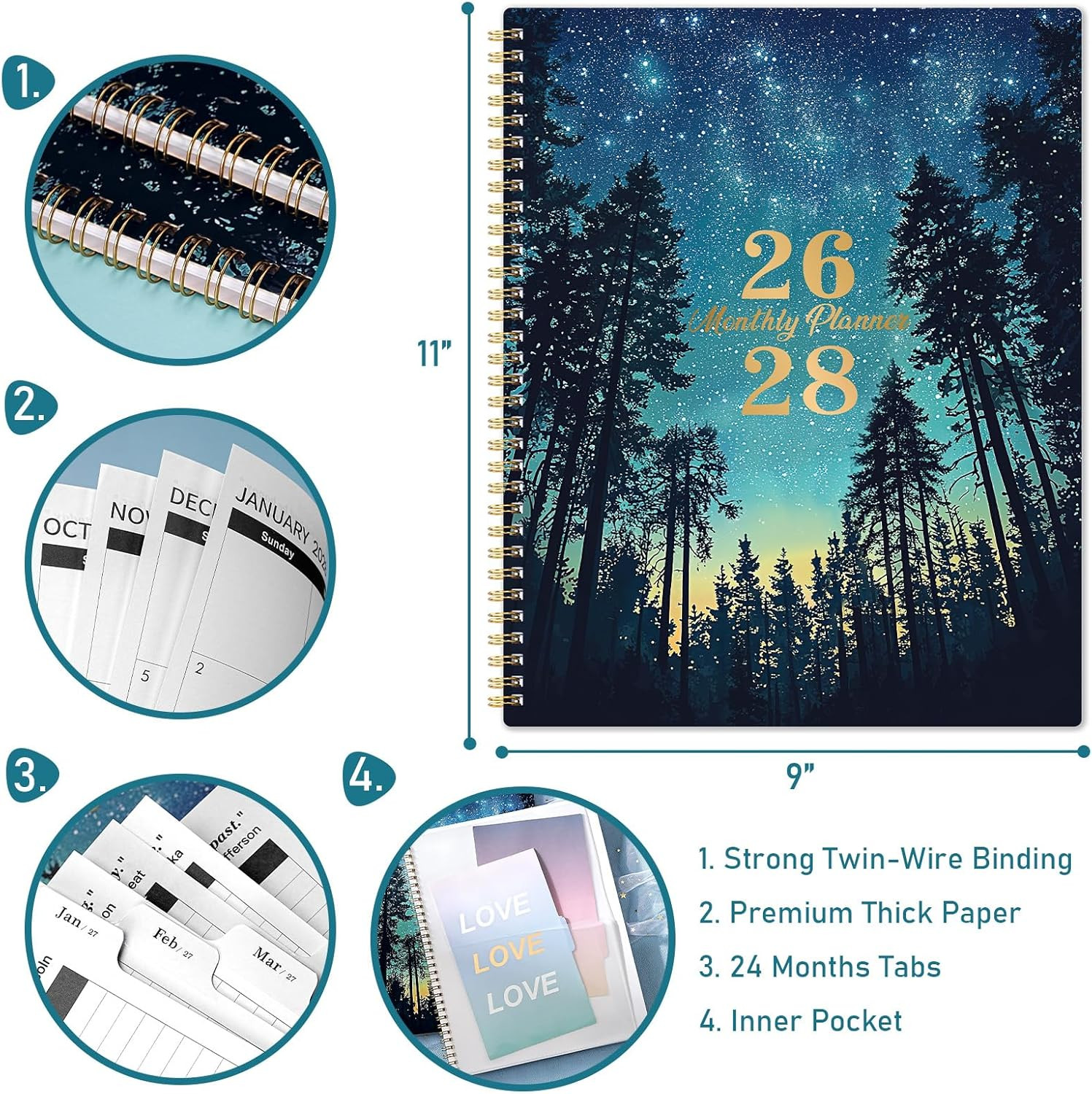 Monthly Planner 2026-2028 – 2 Year Monthly Planner 2026-2028, July 2026 – June 2