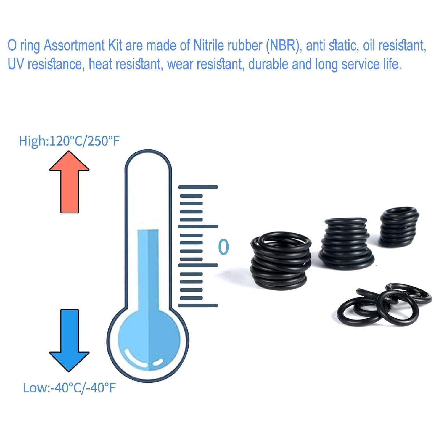 400 Pcs Rubber O-Rings Assortment Kit, 24 Sizes O Rings Assortment Rubber O-Rin