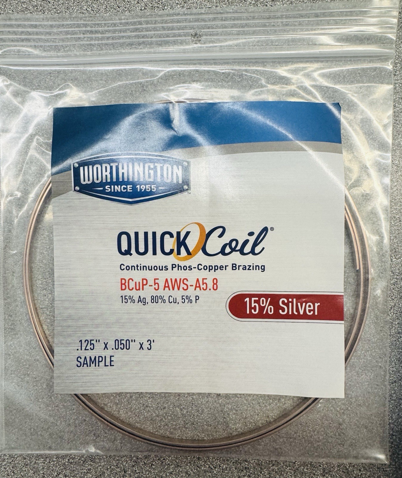 Worthington Quick Coil Brazing Rod Samples – 9’ Total