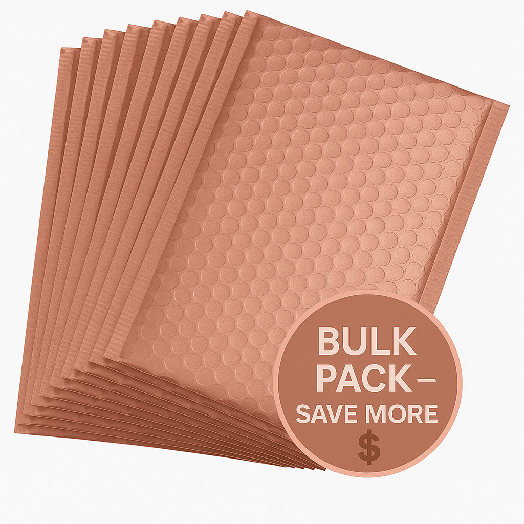 8.5×12 #2 Matte Metallic Bubble Mailers – Padded, Self-Seal, Waterproof, Durable