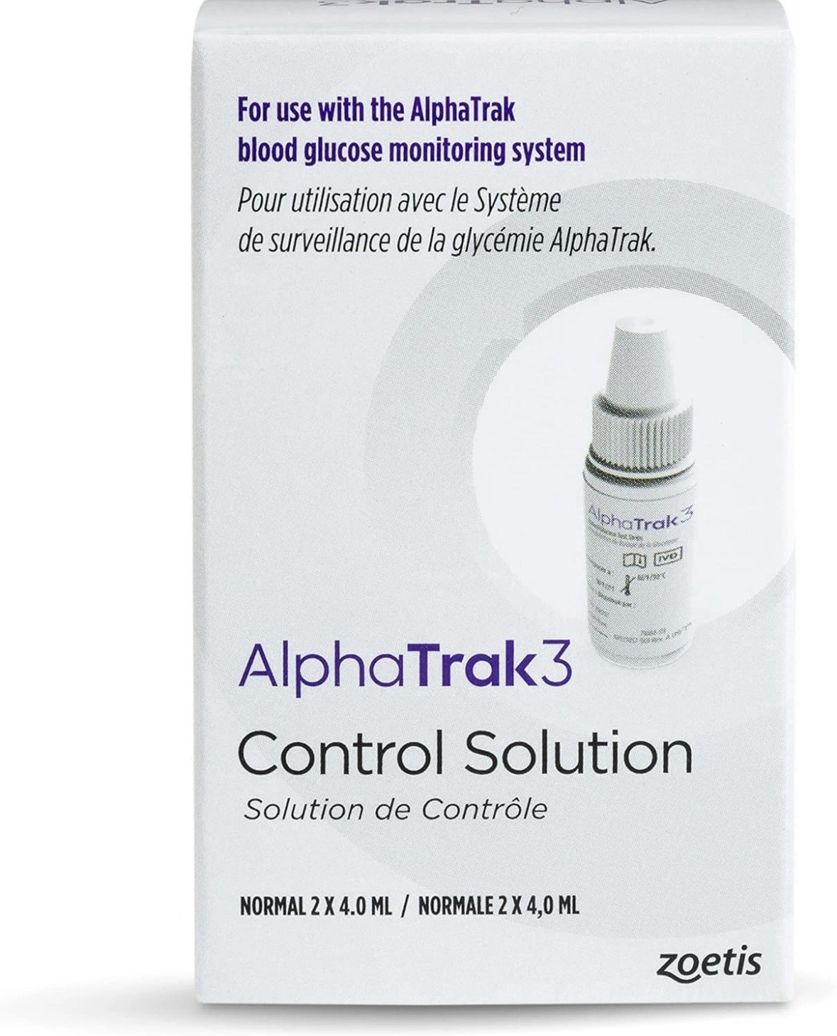 Alphatrak 3 Control Solution for AT3 Blood Glucose Meter 2 Count 4Ml Bottles
