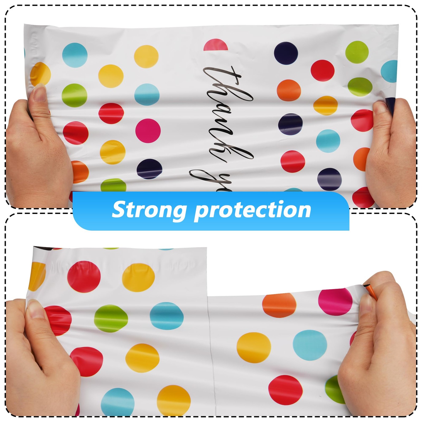 Jowlroel Thank You Poly Mailer 6×9 Inch 100 100Pcs, Color Polka Dots