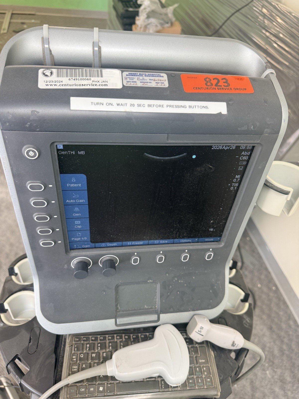 SonoSite M-Turbo Ultrasound Machine Cart System + Probes Tested Working Portable