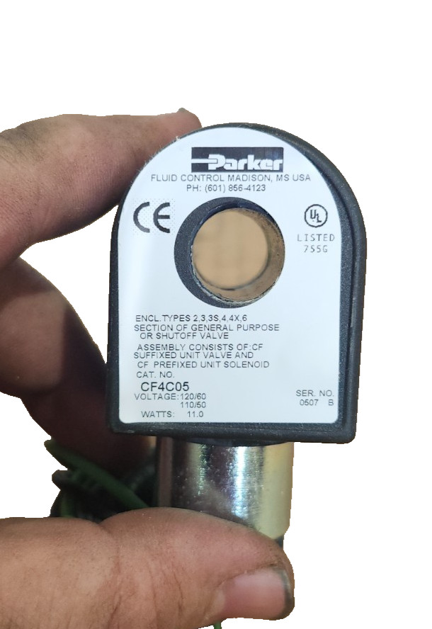 NEW IN BOX PARKER SOLENOID COIL 110-120V 50/60HZ 11.0W CF4C05