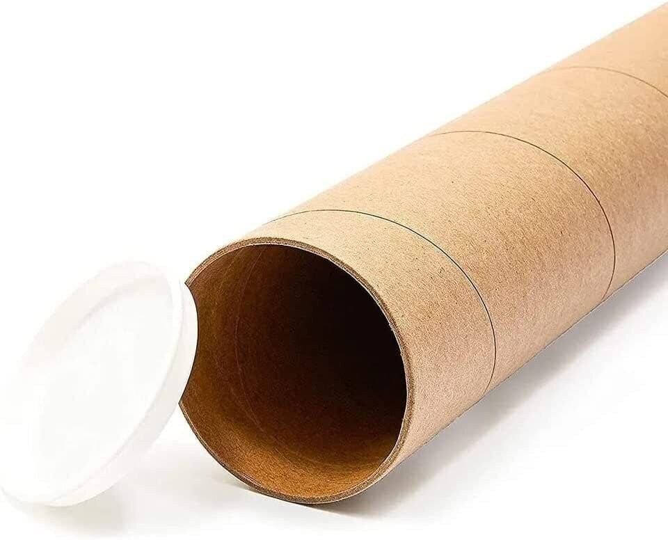 20 – 2” x 24” Round Cardboard Shipping Mailing Tube Tubes With End Caps