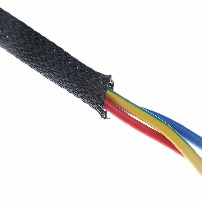 10/5M Black Expandable Wire Cable Sleeving Sheathing Braided Loom Tubing