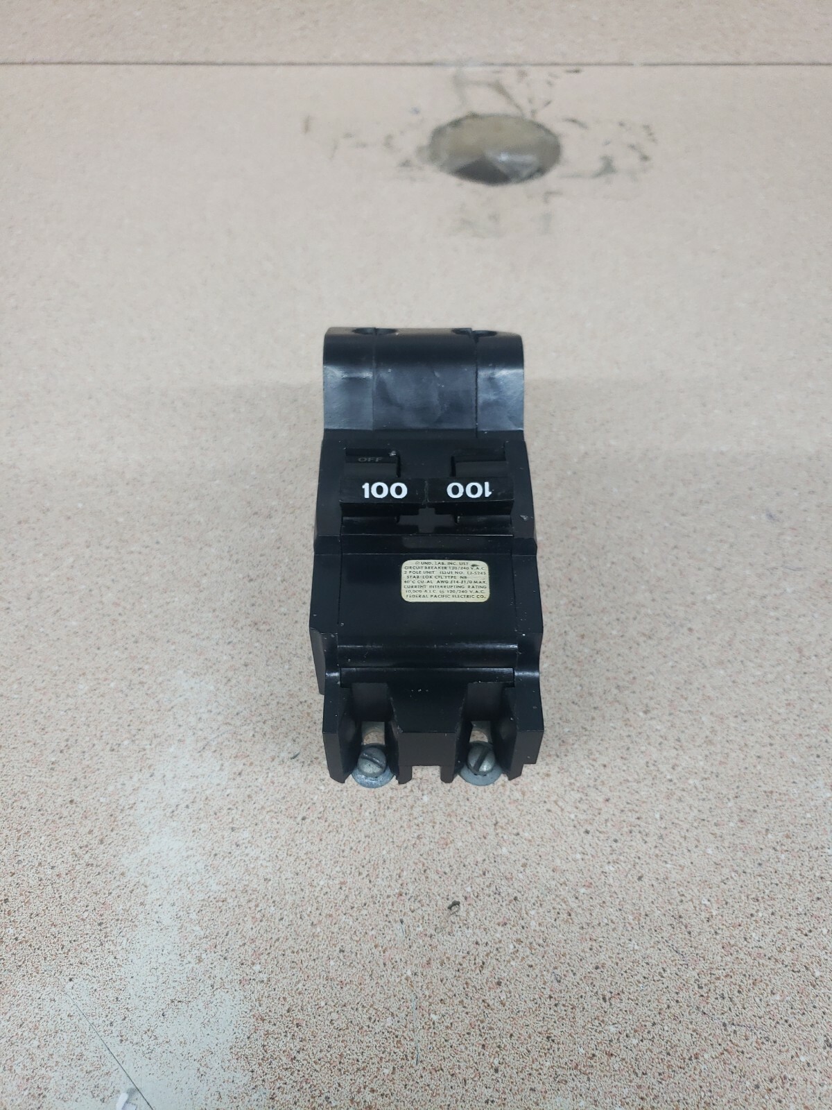 Federal Pacific NB2100 100 Amp Main Breaker Bolt-On Type NB Circuit Breaker W#