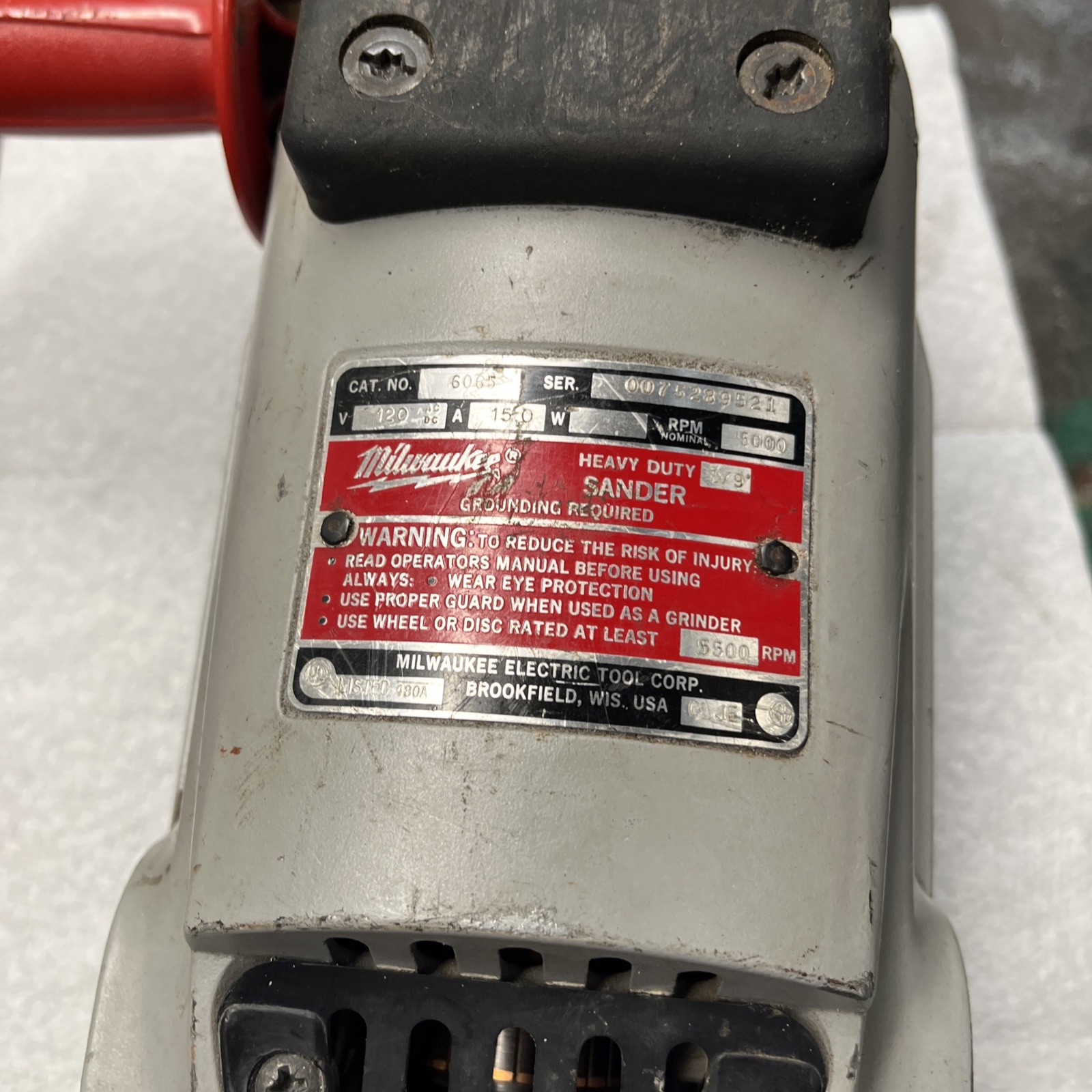 Milwaukee Heavy Duty Sander Grinder 6065 7″-9″ Made In USA