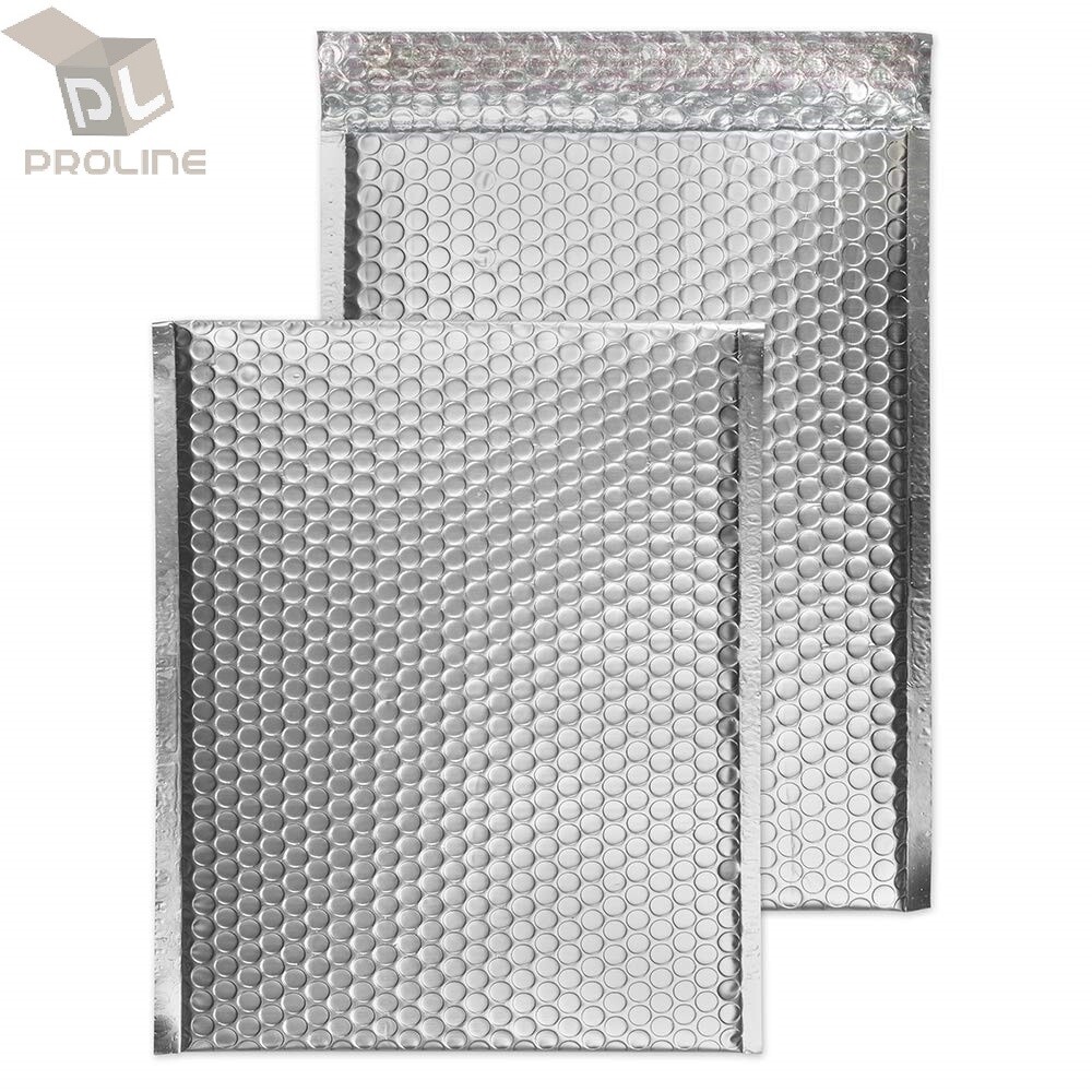 1000 #000 Glamour Metallic Silver Poly Bubble Mailers Envelopes 4×8 Extra Wide