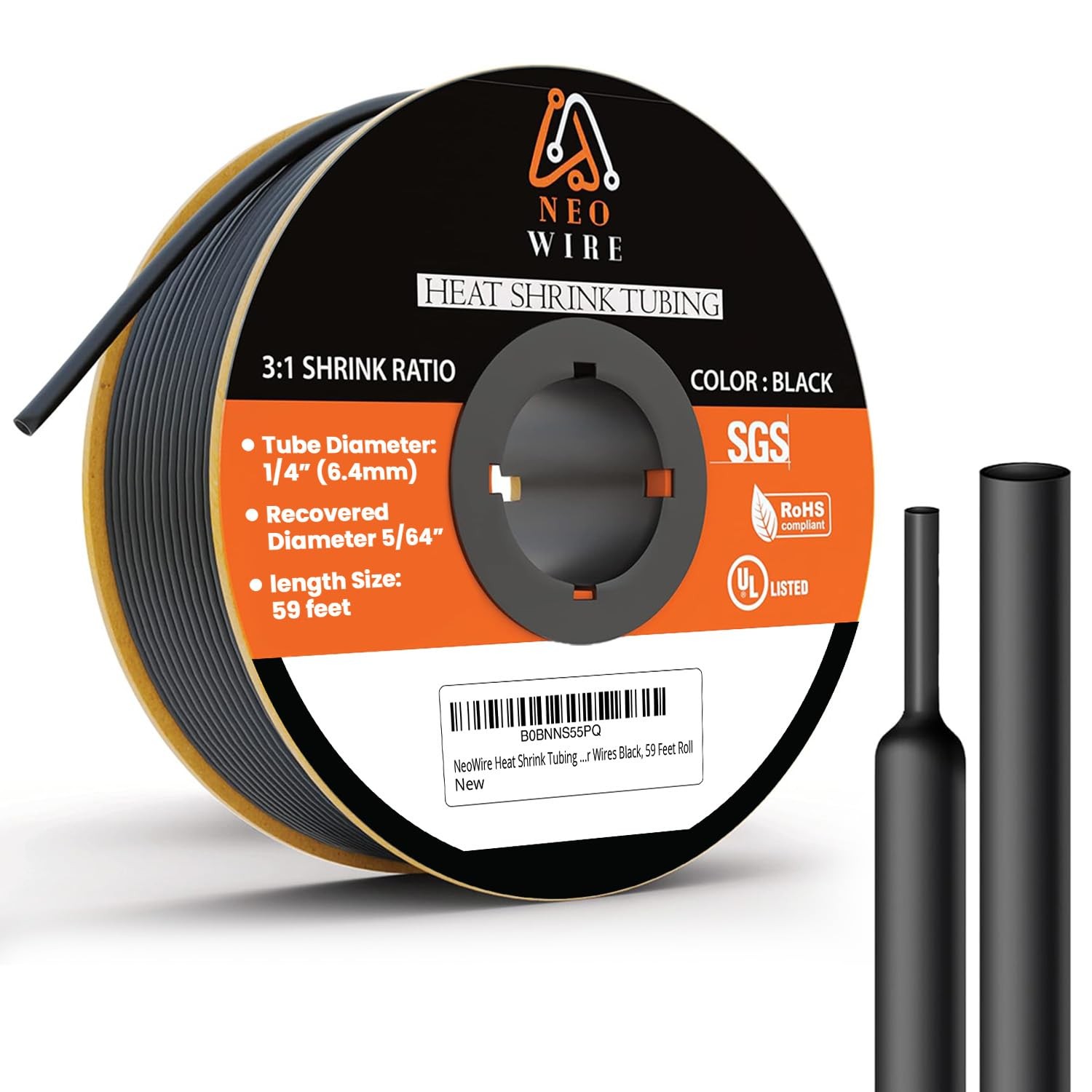 Heat Shrink Tubing 1/4″ (6.4mm) Dual Wall Adhesive Lined 59 Feet – Waterproof