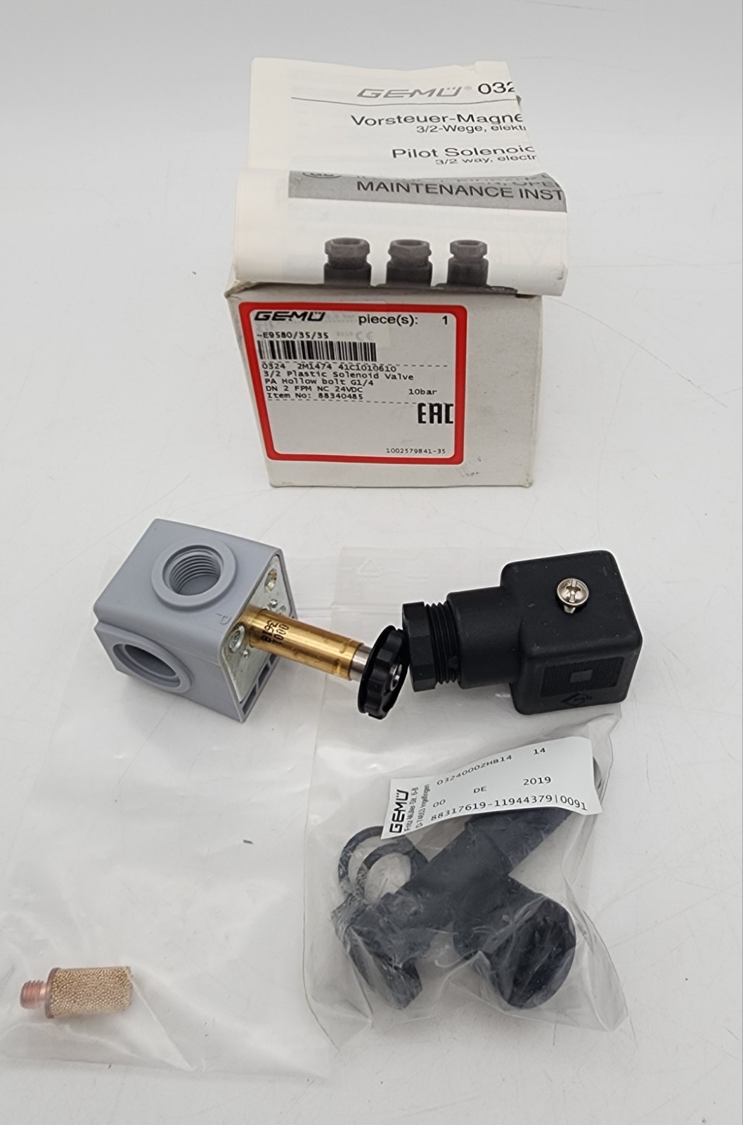 GEMU 0324 2M1474 SOLENOID VALVE *(VALVE ONLY NO SOLENOID)