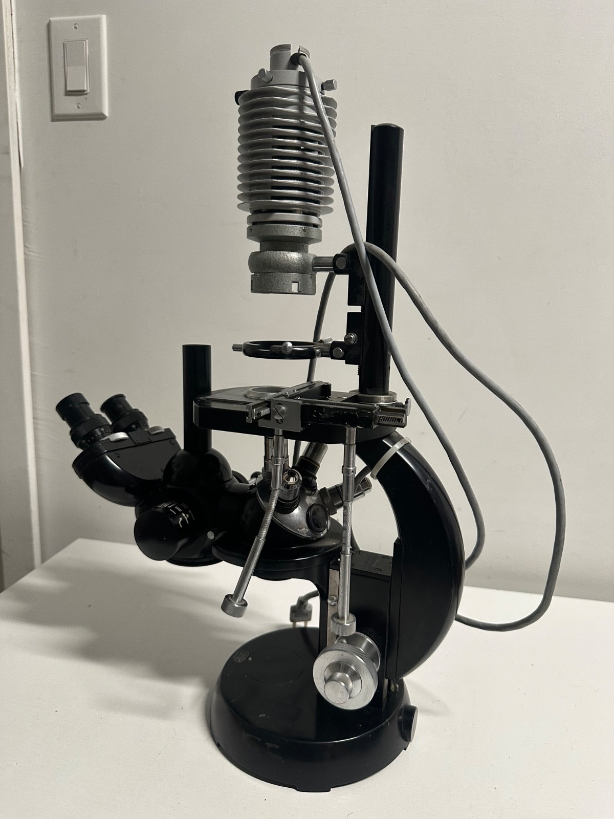 vintage Carl Zeiss (Opton) compound microscope