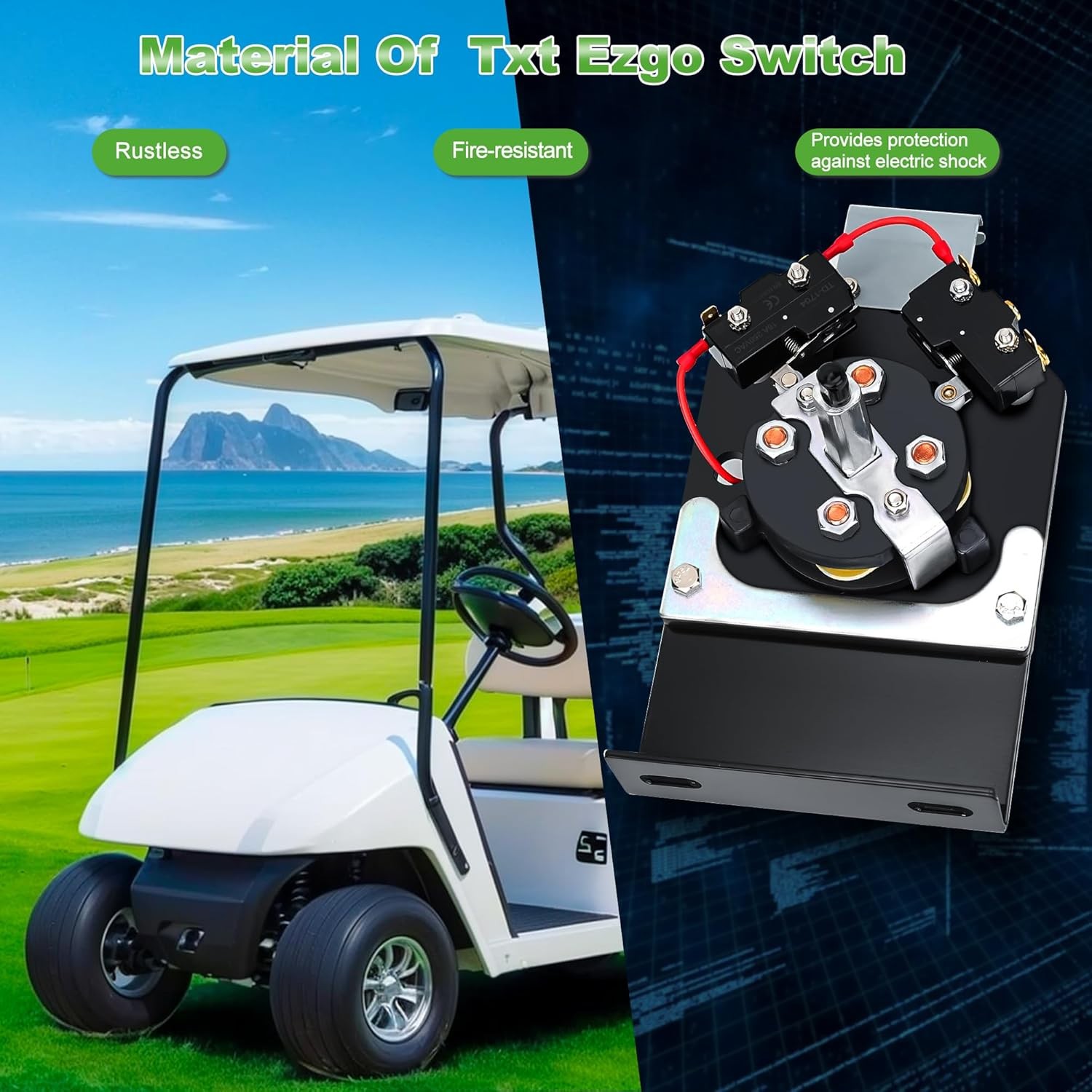 Forward/Reverse Switch Assembly for EZGO TXT Golf Cart 1994+ Black OEM